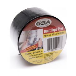 GSA Duct Tape Pro Black Strong Adhesion 0.12mm 30M x 48mm