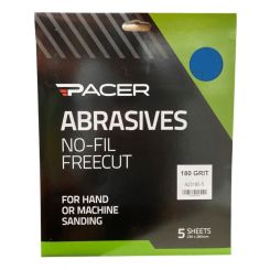 Pacer No-Fil Freecut Long Lasting Abrasive Sheet 180 Grit 5 Pack