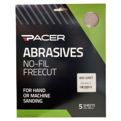 Pacer No-Fil Freecut Long Lasting Abrasive Sheet 400 Grit 5 Pack