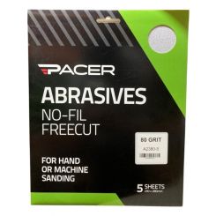 Pacer No-Fil Freecut Long Lasting Abrasive Sheet 80 Grit 5 Pack