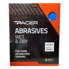 Pacer Wet & Dry Long Lasting Abrasive Sheet 320 Grit 5 Pack
