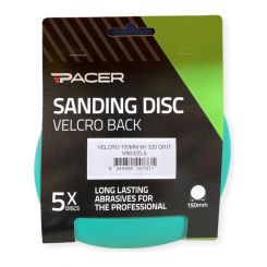 Pacer Sticki-Rip Abrasive Sheet Disc 150mm 6H 320 Grit 5 Pack