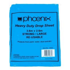 Phoenix Plastic Protection Sheet Blue 3.6M x 2.6M Strong Reusable