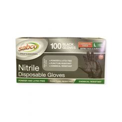 Sabco Nitrile Disp Gloves Large Box 100