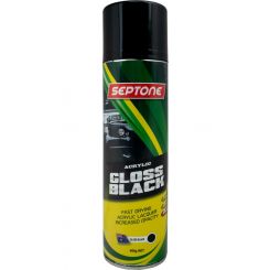 Septone Acrylic Paint Gloss Black Aerosol 400g