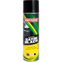 Septone Acrylic Paint Aerosol Satin Black 400g