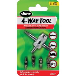 Slime 4-Way Valve Tool Set 4 Valve Cores