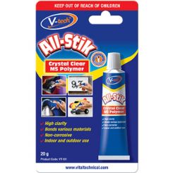 V-Tech All Stik Clear Sealant Crystal Clear MS Polymer 20g