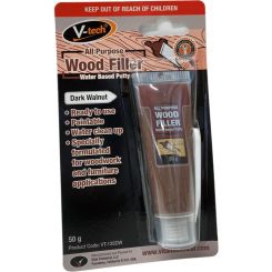 V-Tech Multi Purpose Wood Filler Ready Mixed Water Based Dark Walnut 50g