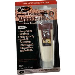 V-Tech Multi Purpose Wood Filler Ready Mixed Water Based White 50g