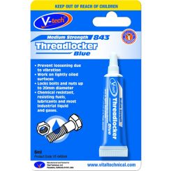 V-Tech All Purpose Medium Strength Threadlocker Blue 6ml