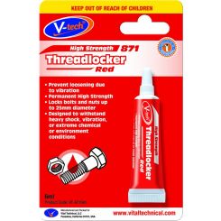 V-Tech All Purpose High Strength Threadlocker Red 6ml