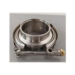 Aunger Exhaust V Band Clamp 4.0in SS304 Including Flanges Single Pack
