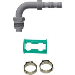Burgaflex Fitting 90 Deg #8 MOR w/ Clamp and Holder
