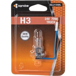 Ignite H3 Halogen Globe 24V 70W PK22s Base Standard Blister Pack 1