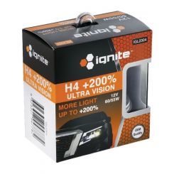 Ignite H4 Halogen Globe 12V 60/55W PLUS 200% 2 Pack