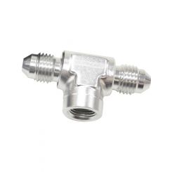 Aeroflow Male Tee With Female 1/8 Inch -3AN Silver