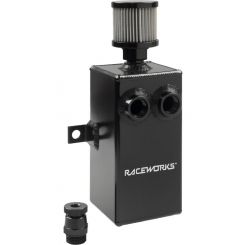 Raceworks Black Aluminium Catch Can w/ Drain Tap 1L