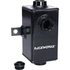 Raceworks Black Aluminium Catch Can w/ Plug 0.5L