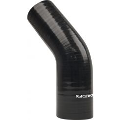 Raceworks 45 Deg Reducer 1.00-1.50In 25-38mm Black