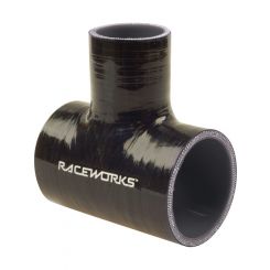 Raceworks Hose Tee 3.00In ID 1.00In Spout Black
