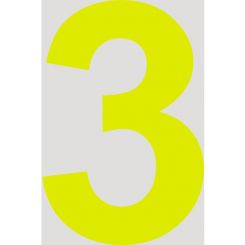 Raceworks 15cm Day Glo Number 3 Cams Approved
