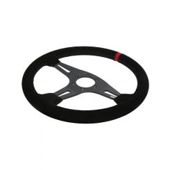 Raceworks 350mm Suede Steering Wheel Flat w/ Black Stitching
