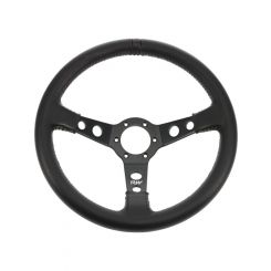 Raceworks 350mm Leather Steering Wheel Dished w/ Grey Stitching