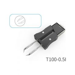 Atten 100W Integrated Heater 0.5mm Conical Bent Tweezer Tip For GT