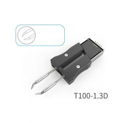 Atten 100W Integrated Heater 1.3mm Chisel Bent Tweezer Tip For GT