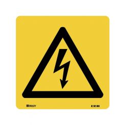 Brady Warning Sign High Voltage Symbol 150x150mm Self Adhesive Vinyl