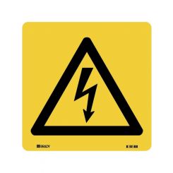 Brady Warning Sign High Voltage Symbol 100x100mm Self Adhesive Vinyl