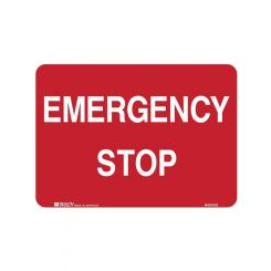 Brady Machine & Operational Sign Emergency Stop 250x180mm Polypropylene