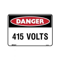 Brady Danger 415 Volts 300 x 450mm Polypropylene Sign