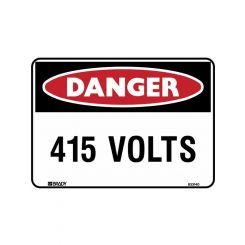 Brady Danger Sign 415 Volts 300x225mm Polypropylene