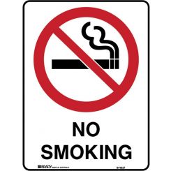 Brady Prohibition Sign No Smoking 300x225mm Polypropylene