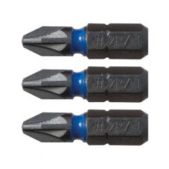 CK Tools Blue Steel Impact Screwdriver Bit 25mm PZ2 Card of 3