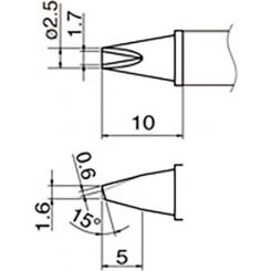 Hakko Soldering Tip with V-Groove