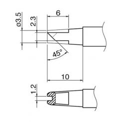 Hakko Soldering Tip with Concave