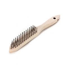 Lessmann Hand Brush 4 Rows Steel Wire Stainless ROF Straight 0.35mm