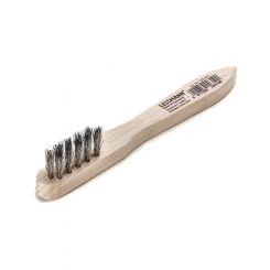 Lessmann Spark Plug Brush 150 x 15mm 3 Rows Steel Wire Trim/Beechwood
