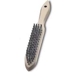 Lessmann Hand Brush 4 Rows Steel Wire STA Straight 0.35mm High 32mm