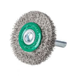 Lessmann Wheel Brush 6mm Shank 30x6mm Steel Wire ROF Crimped 0.20mm