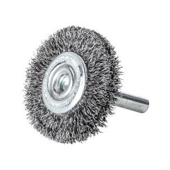 Lessmann Wheel Brush 6mm Shank 40 x 9mm Steel Wire STA Crimped 0.20mm