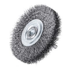 Lessmann Wheel Brush 6mm Shank 60 x 18mm Steel Wire STA Crimped 0.30mm