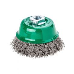 Lessmann Cup Brushes 65mm Steel Wire ROF Crimped 0.35mm Thread M10