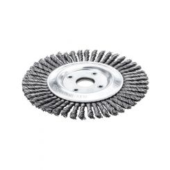 Lessmann Knot Wheel Brush 125x6mm 40 Z Steel Wire ROH Straight 0.5mm
