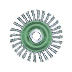 Lessmann Knot Wheel Brush 125x6mm 40 Z Steel Wire ROH Straight 0.5mm