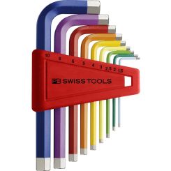 PB Swiss Rainbow 9 Pc Metric Hex Key Set 1.5-10mm