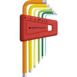 PB Swiss Rainbow 6 Pc Metric Hex Key Set 1.5-5mm